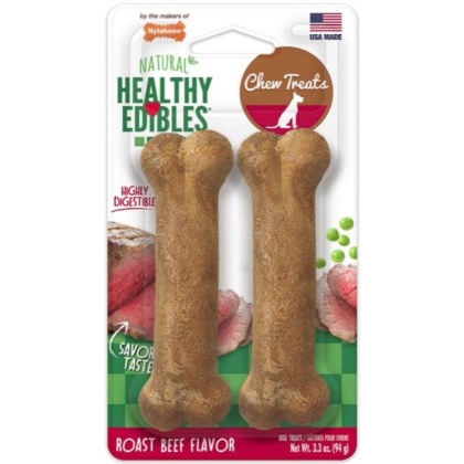 Nylabone Healthy Edibles Chews Roast Beef Regular - 2 count